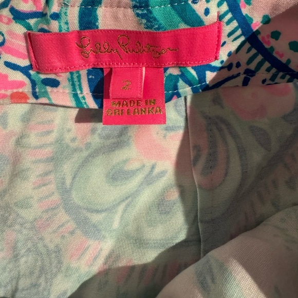 Lilly Pulitzer Womens Faye Mini Skort Floral Blue Pink Green Ruffles Size 2 - Picture 5 of 9